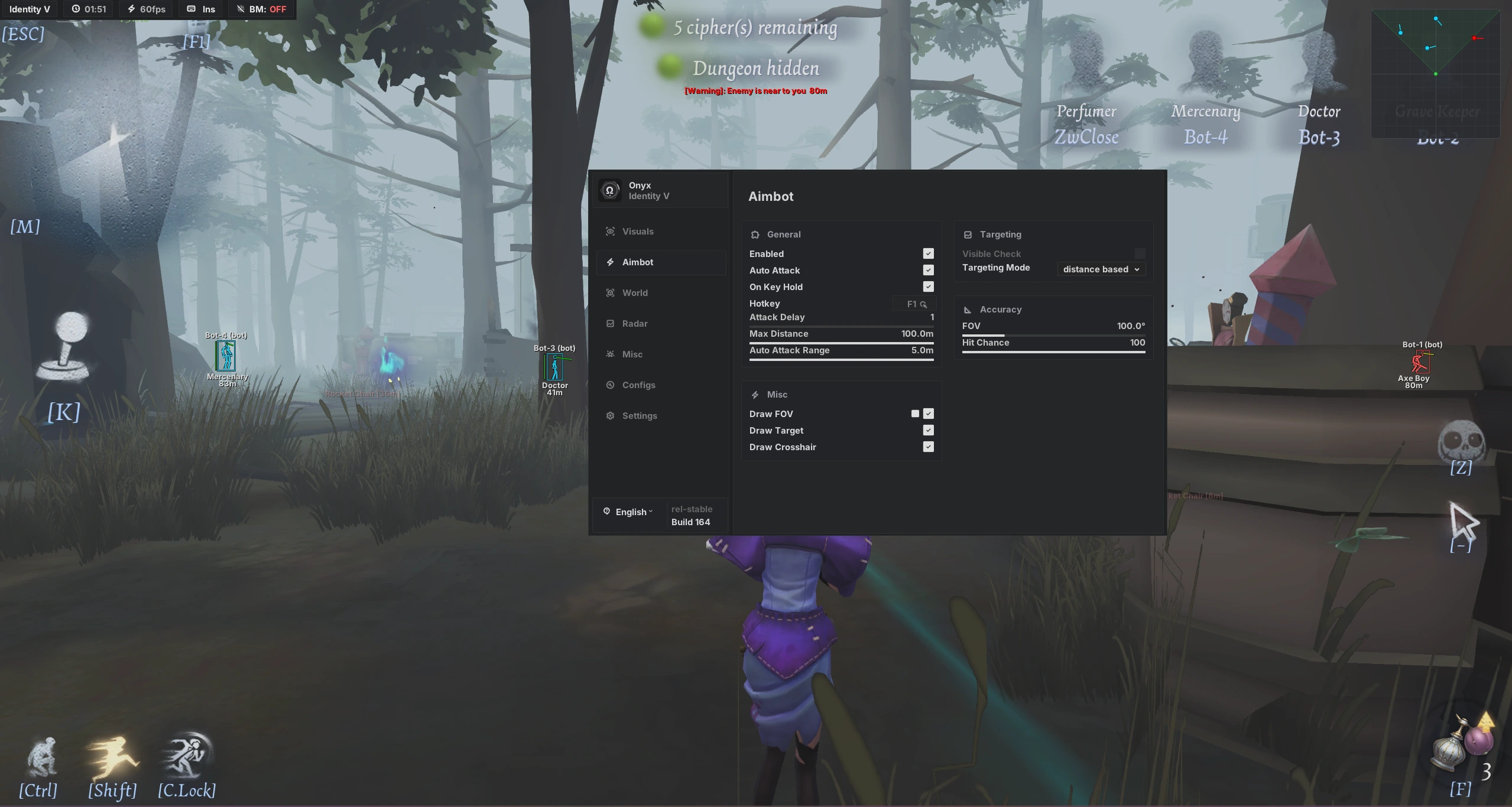 Identity V aimbot in action